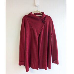 Marla Wynne Toggle Grommet Collar wrap cardigan